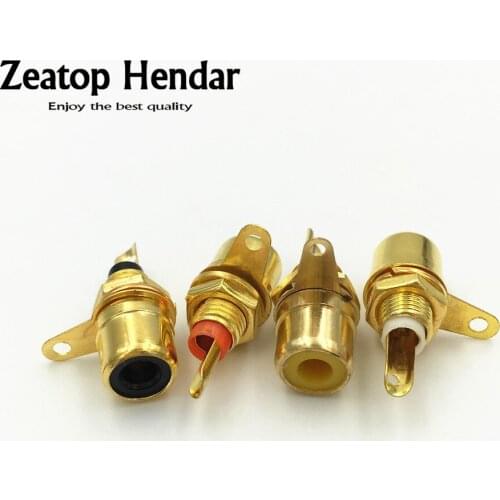 200Pcs Gold Plated Metal RCA Phono Chassis Panel Mount Female Input Socket Solder Connectors