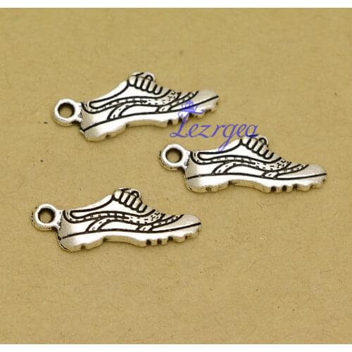 30pcs/lot--24x8mm, Antique silver plated gym tennis athletic shoes charms,DIY supplies,Jewelry accessories
