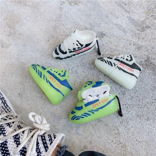 3D Zebra-Stripe Sneakers Case For Airpods 1 2 Pro Silicone Soft Protector Cover Bluetooth Wireless Headphone Box