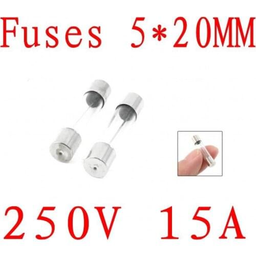 5*20 SMD fast blow high class glass fuses 250V glass tube fuse 15A 100pcs