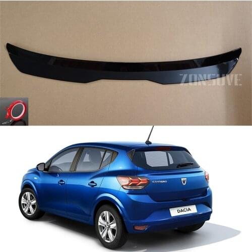 Use For Dacia Sandero 2021 Year Roof Spoiler Carbon Fiber Look Accessories Body Kit Factory Style