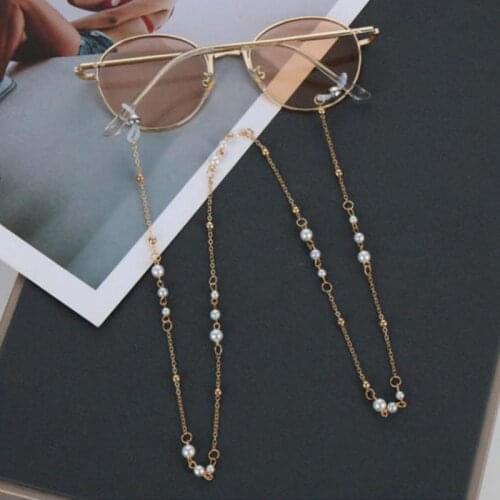 Women Fashion Pearls Sunglasses Chains Gold Eyeglasses Chains Lanyard Reading Holder Eyewear Retainer Accessories Gift