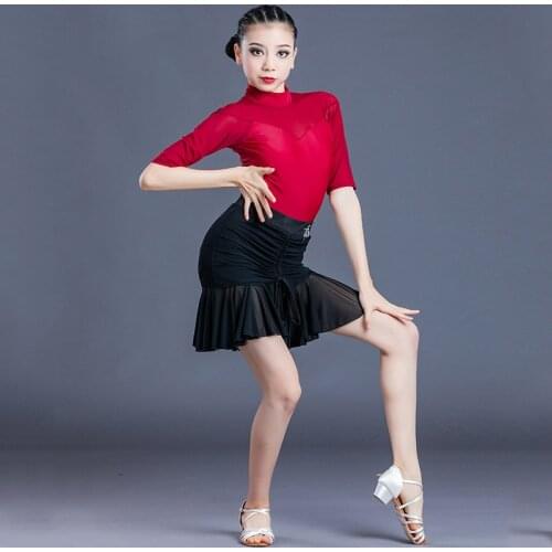 ChildrenS Latin Dance Costumes New Latin Competition Practice Clothes For Girls Short Sleeve Tops Split Fishtail Skirts SL4127