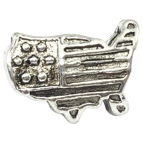 DIY Jewelry USA Map Charm European Beads Fit Charms Bracelets&Bangles Necklace