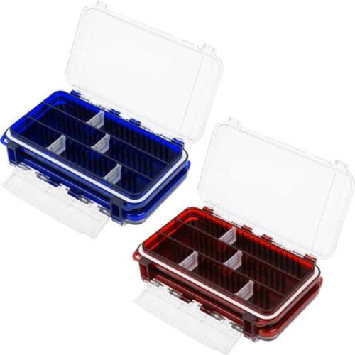 Fishing Double Sided Tackle Boxes with 24 small partitions Fishing Hooks Bait Storage Case Waterproof Fishing Container Box