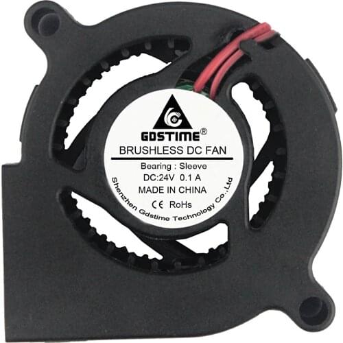 Gdstime PC Brushless DC Cooling Blower Fan 5020 24V 50x50x20mm 2 Pin Black