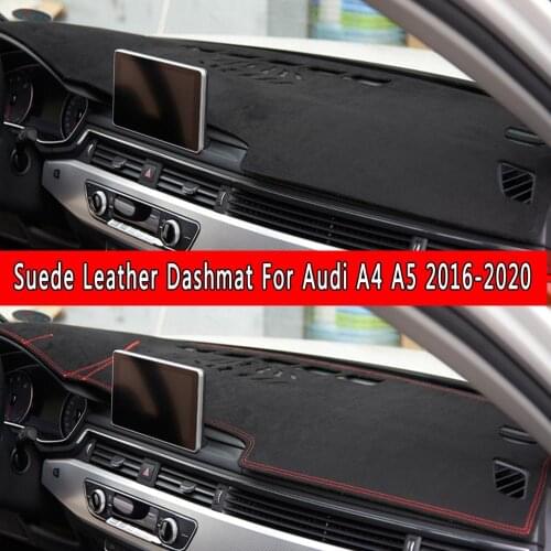 For Audi A4 A5 B9 Avant 2016 2017 2018 2019 2020 2021 Suede Leather Dashmat Dashboard Cover Dash Mat Carpet Nonslip Car-styling