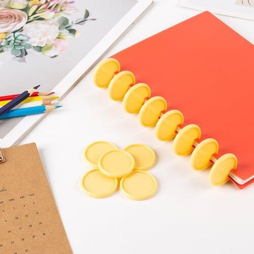 Colorful Mushroom Hole Binding Discs Notebook Binder Rings Mushroom Planner Button 360 Degree Foldable DIY Scrapbook Accessories