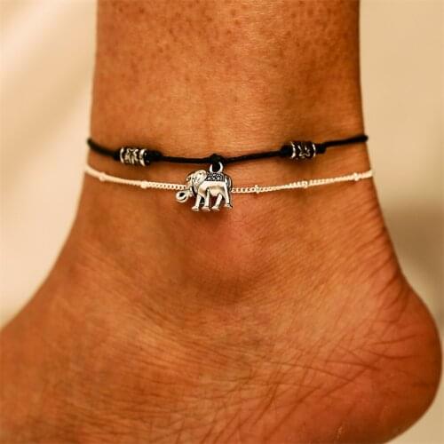 Creative new foot ornament beach double layer elephant foot chain