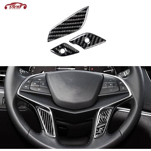 Carbon Fiber Material Auto Car Interior Parts Handrail water cup Headlight switch Sticker Decoration For Cadillac XT5 2016-2019