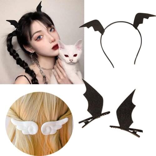 1 Pair Bat Angel Wings Mini Hairpins Halloween Party Headdress Halloween Cosplay Cosplay Girl Hair Accessories Hair Clip