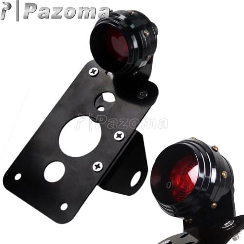 Motorcycle Side Mount 2" LED Tail Brake Light w/ License Number Plate Bracket For Harley Dyna Sportster Bobber Chopper Custom