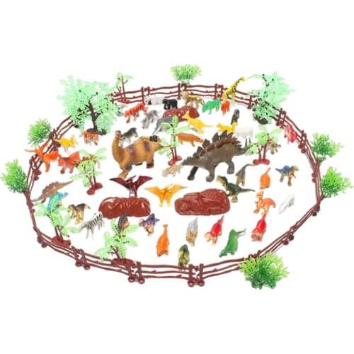 79 Piece Party Pack Mini Animals, Dinosaurs, Plastic Mini Educational Animal Toys, Fun Gift Party Giveaway