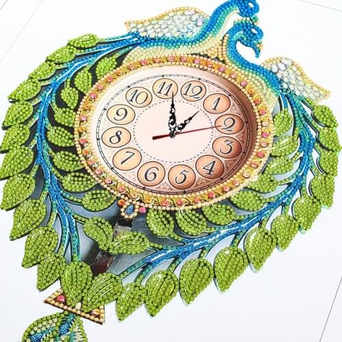 DIY Wall Clock Diamond Painting Full Special-shaped Drills Embroidery Wall Clock Embroidery Flower Butterfly Cross Stitch Watch