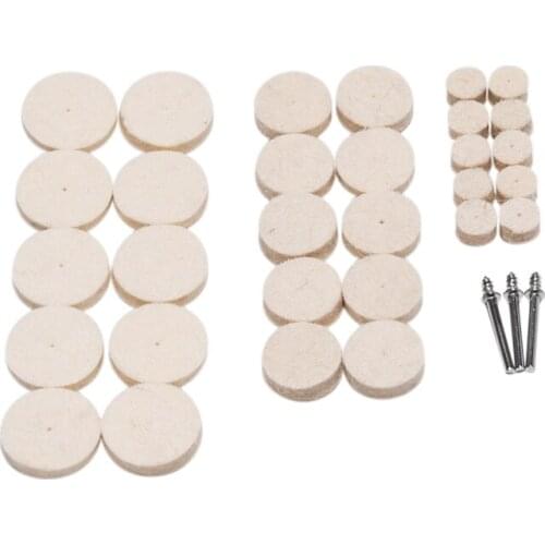 New 33Pcs/Set Soft Felt Polishing Buffing Wheel Mop Pad Compound For Dremel Rotary Polishing Tool