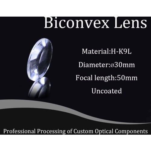 Optical Biconvex Lens Diameter 30mm Local Length 50mm,Self-made Bottle Cap Mobile Phone Macro mirror Student Physics Experiment