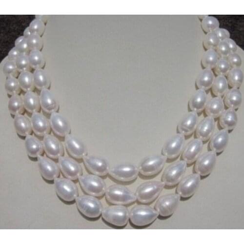 New Fashion 8-9MM White AAA+ South Sea Baroque Pearl Necklace 60" Beads Jewelry Making Woman Wedding Christmas Girls Gifts