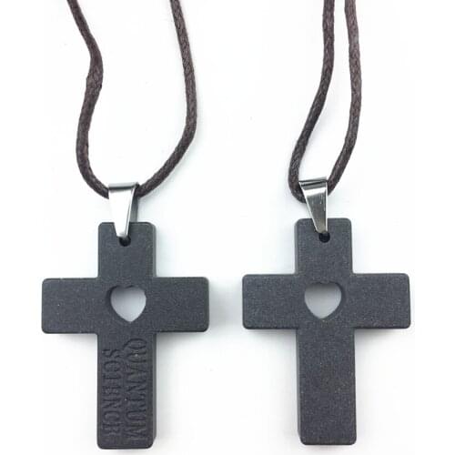 Cross Quantum Scalar Love Pendant Necklace for Men Woman Health Power Energy Volcanic Stone Male Jewelry