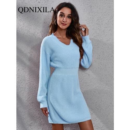 QDNIXILA Fashionable Knitted Dresses