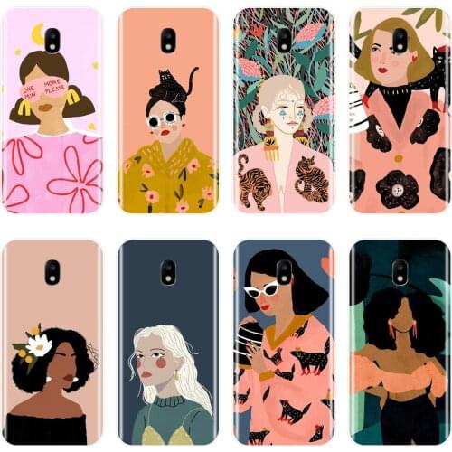 For Samsung Galaxy J4 J6 J8 Plus 2018 J2 J5 J7 Prime Silicone Girl Back Cover For Samsung J3 J5 J7 2015 2016 2017 Phone Case