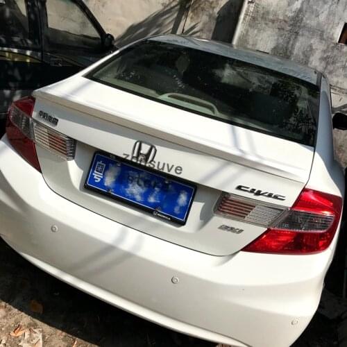 Use For Honda Civic Sedan 2012 2013 Year Spoiler Sport ABS Plastic Carbon Fiber Look Rear Trunk Wing Car Body Kit Accessories