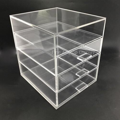 Stylish Acrylic Jewelry Storage Case Display 4 Drawers Space Saving Box