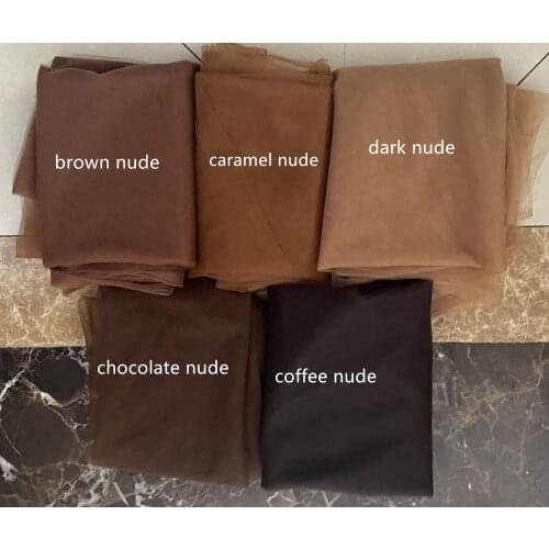 165cm wide 6meters/lot dark brown light nude dark nude color thin soft fine mesh tulle net tiny holes gauze tissue good quality