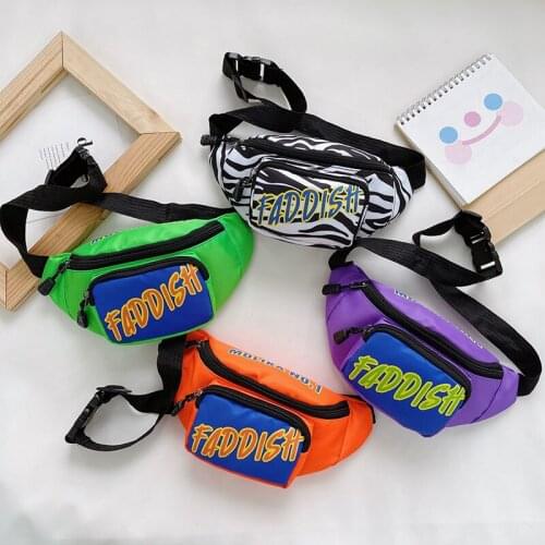 Outdoor Travel Backpack Trend Children Shoulder Bag Boy Fashion Letter Trend Cool Chest Bag Cute Baby Casual Waist Bag