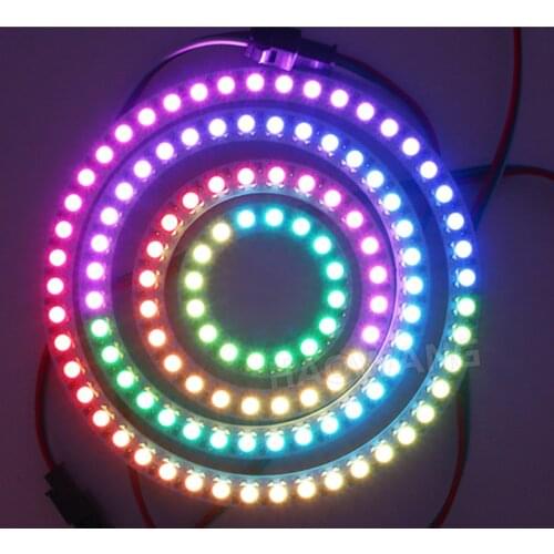 Ws2812b led 5V Pixels Light 8/16/24/35/45 leds SMD5050 RGB Individual Addressable Ring Round Chip Development Board for toy car