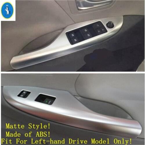Yimaautotrims For Toyota Sienna XL30 2011 - 2020 Window Lift Button Control Panel Door Handle Cover Trim Carbon Fiber / Matte