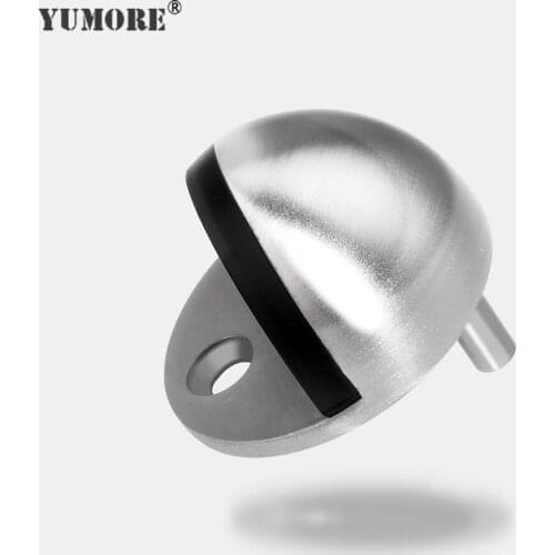 YUMORE 100pcs/lot 304 Stainless Steel Floor Door Stopper Floor Mounted Nail-free Magnetic Door Stops Hidden Door Holders