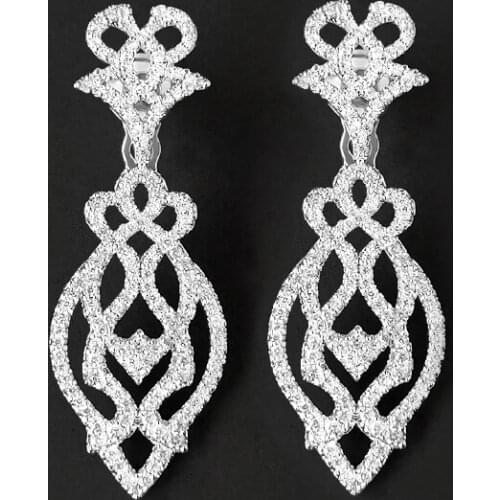 S925 Sterling Silver Single Arabesque Lace Hollow Earrings Female Light Luxury Fashion Temperament Luxury Monaco Jewelry