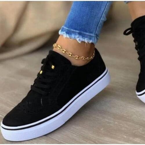 2021 Womens Shoes Flat Shoes Fashion Casual Ladies Lace-up Mesh Breathable Womens Sneakers Canvas Lace-up Vulcanized Shoes