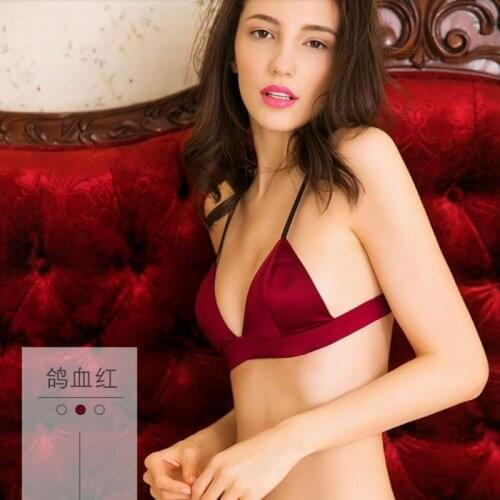 Bogeda Silk Bralette Fitness Sexy Bras Thin Brief Triangle cups bra Hollow Lingerie Women Brassiere Bralette