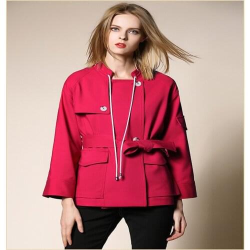 Women trench coat Spring Mid long waterfall runway dust coats loose female windbreaker with belt plus size Fashion hot sale