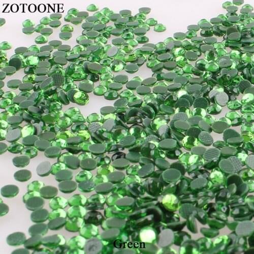 ZOTOONE Green Resin Hot Fix Rhinestone Heat Transfer Designs Nail Art Rhinestones For Clothing Stones And Crystals Applique E
