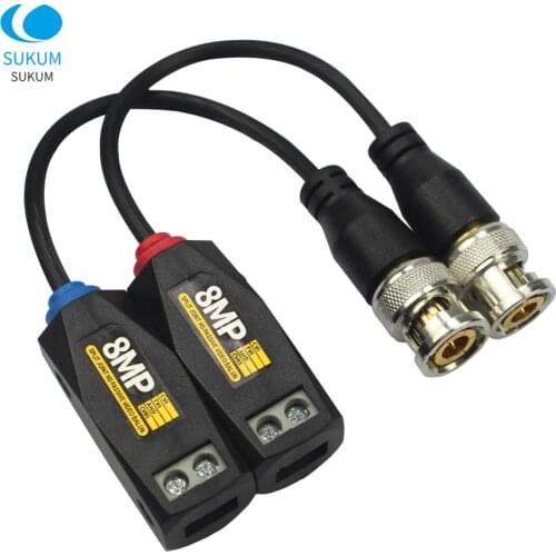 10 Pairs 8MP CCTV HD Passive Video Balun Connector Single Channel Transmission Twisted BNC Cable For AHD/CVI/TVI Camera