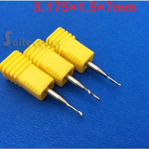 10Pcs AAA 3.175*1.5*7MM Single Flute Milling Cutter, Quality End Mill Tool, CNC Router Bit, on Acrylic PVC Wood Plastic