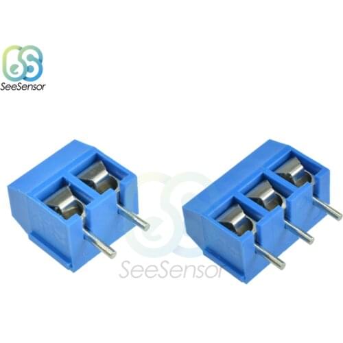 10Pcs/lot KF301-2P KF301-3P KF301-5.0-2P KF301 2Pin 3Pin 5.0mm Straight Pin Screw PCB Terminal Block Connector Blue