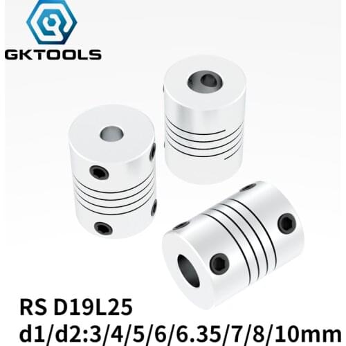 Aluminium CNC Motor Jaw Shaft Coupler 5mm To 8mm Flexible Coupling OD 19x25mm Dropshipping 3/4/5/6/6.35/7/8/10mm
