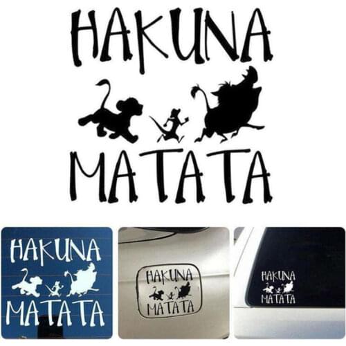 14*13cm Car Sticker HAKUNA MATATA Lion King Simba Car-Styling Vinyl Stickers Funny Decal For Car Body Sticker Decoration