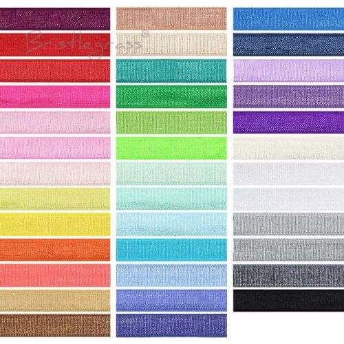 BRISTLEGRASS Wholesale 50 Yard 3/8" 10mm Shiny Non-foldover Elastics Spandex Satin Bands Headband Bra Strap Lingerie Sewing Trim