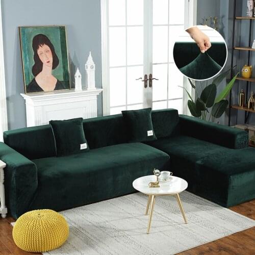 Elastic Sofa Covers Plush Couch Cover L Shape Corner Sofa Covers Living Room Solid Color Slipcover For Home And Armchair Cover