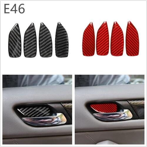 For BMW 3 Series E46 M3 1998-2005 interior car really carbon fiber door handle door bowl anti-flower modification sticker