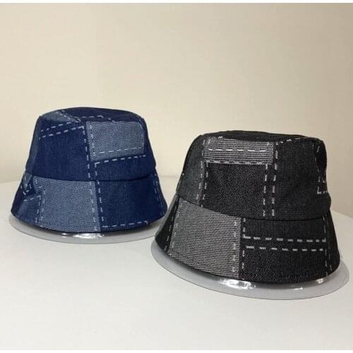 Spring Unisex Panama Hats For Men Women Vintage Stitching Bucket Portable Foldable Flat Fringe SunHat Visor Cowboy Summer Caps