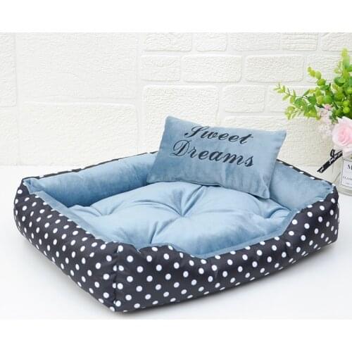 Dots Dog Pet Bed Cat House Mat Winter Warm Sleeping Cats Nest Soft Washable Dog Sofa Pet Cushion Portable Pets Supplies
