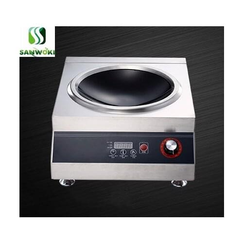 Electric Induction Cooker 3500W Concave Cooktop Hotpot Hob Burner Soup Stir-fry Cooking Stove With Wok Kitchen Cookware