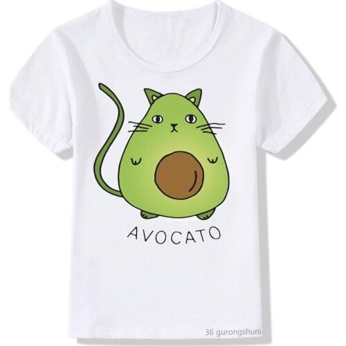 Kawaii Fruit Vegan Short Sleeve Cute T-shirt Kids Small Fresh Casual Tshirt Harajuku T Shirt Summer Tops Boys Girls Clothe