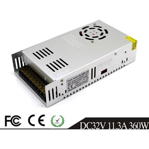 DC32V Power Supply Switching 11.3A 360W Driver Transformers 220V 110V AC To DC 32V Power Adapter for CNC CCTV Stepper Motors DIY