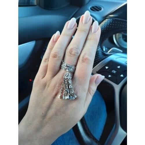 Jankelly2021 Trendy Twist Tassels Statement Rings for Women Cubic Zircon Finger Rings Beads Charm Ring Bohemian Beach Jewelry 20